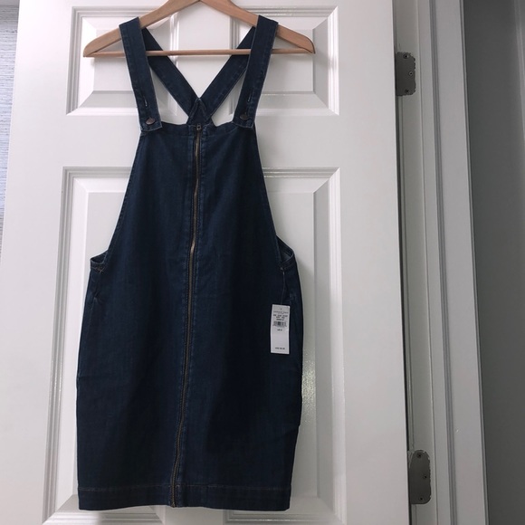 AE Zip Front Denim Overall Dress - Picture 3 of 7